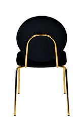 Justine Modern Black & Green Velvet Dining Chair