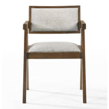 Fern Modern Walnut and Beige Dining Chair Set of 2