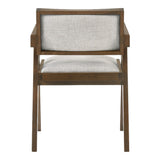 Fern Modern Walnut and Beige Dining Chair Set of 2
