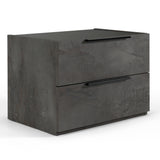 Ferrara Modern Volcano Oxide Grey Bed with Nightstands