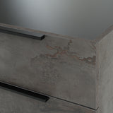 Ferrara Modern Volcano Oxide Grey Bed with Nightstands