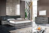 California King Ferrara Modern Volcano Oxide Grey Bed