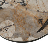 Finsbury Modern Ceramic + Dark Grey Brass Oval Dining Table