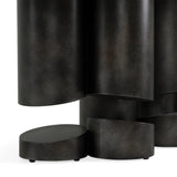 Finsbury Modern Ceramic + Dark Grey Brass Oval Dining Table