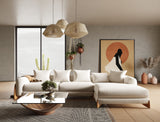  Mielcasa |Modrest Fleury Contemporary Cream Fabric and Walnut RAF Sectional Sofa | SKU VGCS-21073-S-CW-RAF | MPN: 80180 | Free Delivery & Free Return