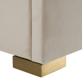 Florence Modern Beige Velvet + Gold Bed