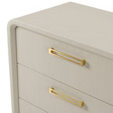 Florence Modern Beige Leatherette + Gold Dresser