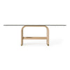 Florence Modern Glass + Natural Oak + Gold Dining Table