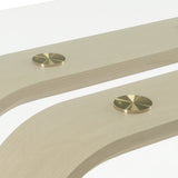 Florence Modern Glass + Natural Oak + Gold Dining Table