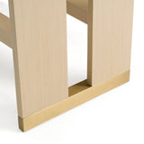 Florence Modern Glass + Natural Oak + Gold Dining Table