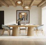 Truman Mid-Century Modern Natural Oak Extendable Dining Table