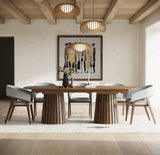 Truman Mid-Century Modern Grey + Walnut Dining Chair