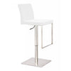 Folsum Modern White Adjustable Bar Stool