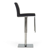 Folsum Modern Black & Brushed Stainless Steel Adjustable Bar Stool