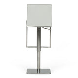 Folsum Modern Light Grey & Brushed Stainless Steel Adjustable Bar Stool