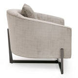 Forbis Contemporary Light Grey Fabric + Bronze Accent Chair
