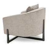 Forbis Contemporary Light Grey Fabric + Bronze Accent Chair