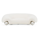 Fortune Contemporary White Fabric Sofa
