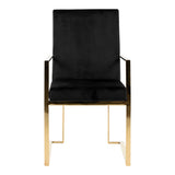 Fowler Modern Black Velvet Dining Chair