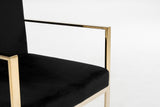 Fowler Modern Black Velvet Dining Chair