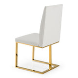 Frankie Contemporary White & Gold Dining Chair