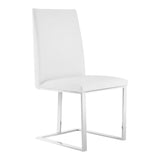 Frankie Modern White & Brushed Stainless Steel Dining Chair