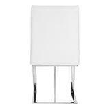 Frankie Modern White & Brushed Stainless Steel Dining Chair
