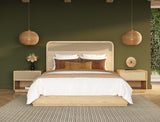 Gavin Modern Natural Ash + Rattan Bed