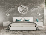 Ovidius Modern White Crocodile Lacquer Bed