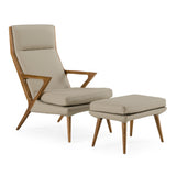 Fulton Modern Beige Lounge Chair & Ottoman