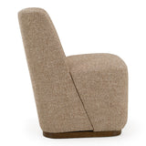 Galloway Modern Beige Fabric + Walnut Dining Chair w/Casters (Set of 2)