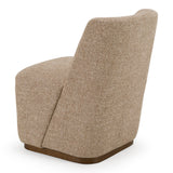 Galloway Modern Beige Fabric + Walnut Dining Chair w/Casters (Set of 2)