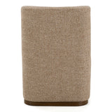 Galloway Modern Beige Fabric + Walnut Dining Chair w/Casters (Set of 2)