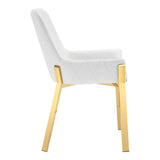 Ganon Modern White & Gold Dining Chair