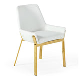 Ganon Modern White & Gold Dining Chair