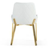 Ganon Modern White & Gold Dining Chair