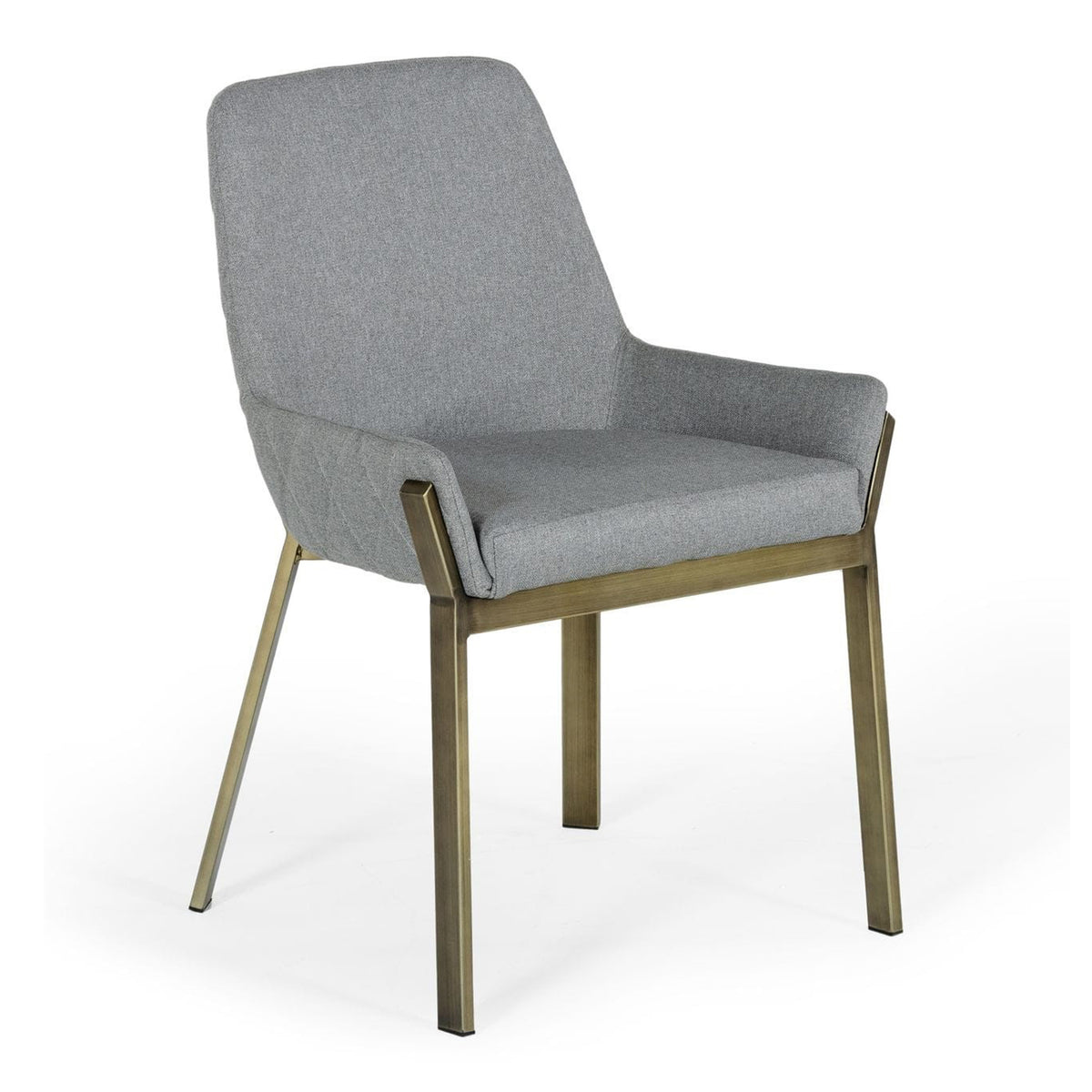 Ganon Modern Grey & Antique Brass Dining Chair
