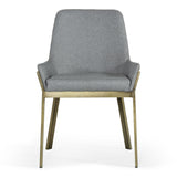 Ganon Modern Grey & Antique Brass Dining Chair
