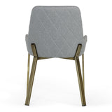 Ganon Modern Grey & Antique Brass Dining Chair