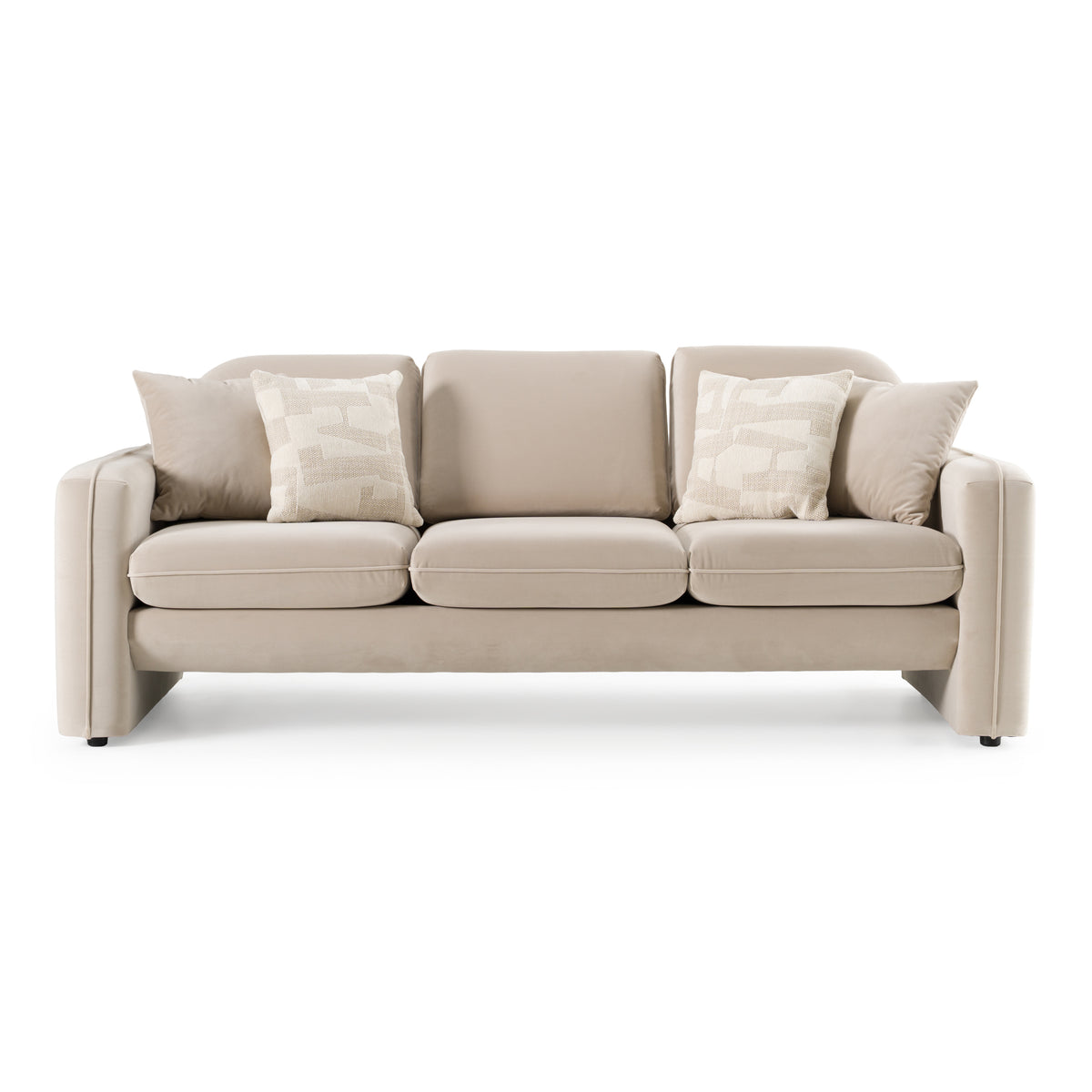 Gaston Modern Beige Velvet Sofa