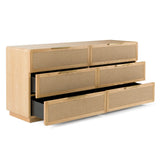 Gavin Modern Natural Ash + Rattan Dresser