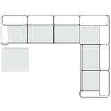 Gene Modern Light Grey Fabric Modular Sectional Sofa-7-Piece Sectional