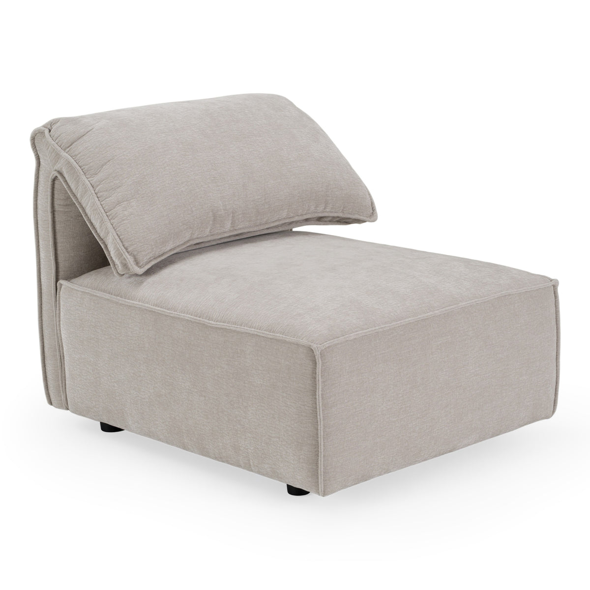 Gene Modern Light Grey Fabric Modular Armless Sectional Seat