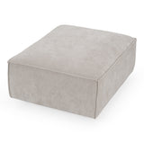 Gene Modern Light Grey Fabric Modular Ottoman