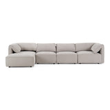 Gene Modern Light Grey Fabric Modular Sectional Sofa-5-Piece Sectional