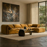 Gene Modern Ochre Fabric Modular Sectional Sofa