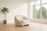 Gentle Modern Beige Pattern Fabric Accent Chair