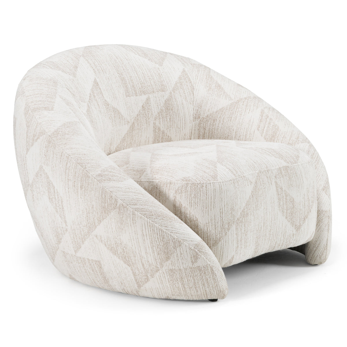 Gentle Modern Beige Pattern Fabric Accent Chair