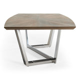 Gilroy Modern Walnut & Stainless Steel Dining Table