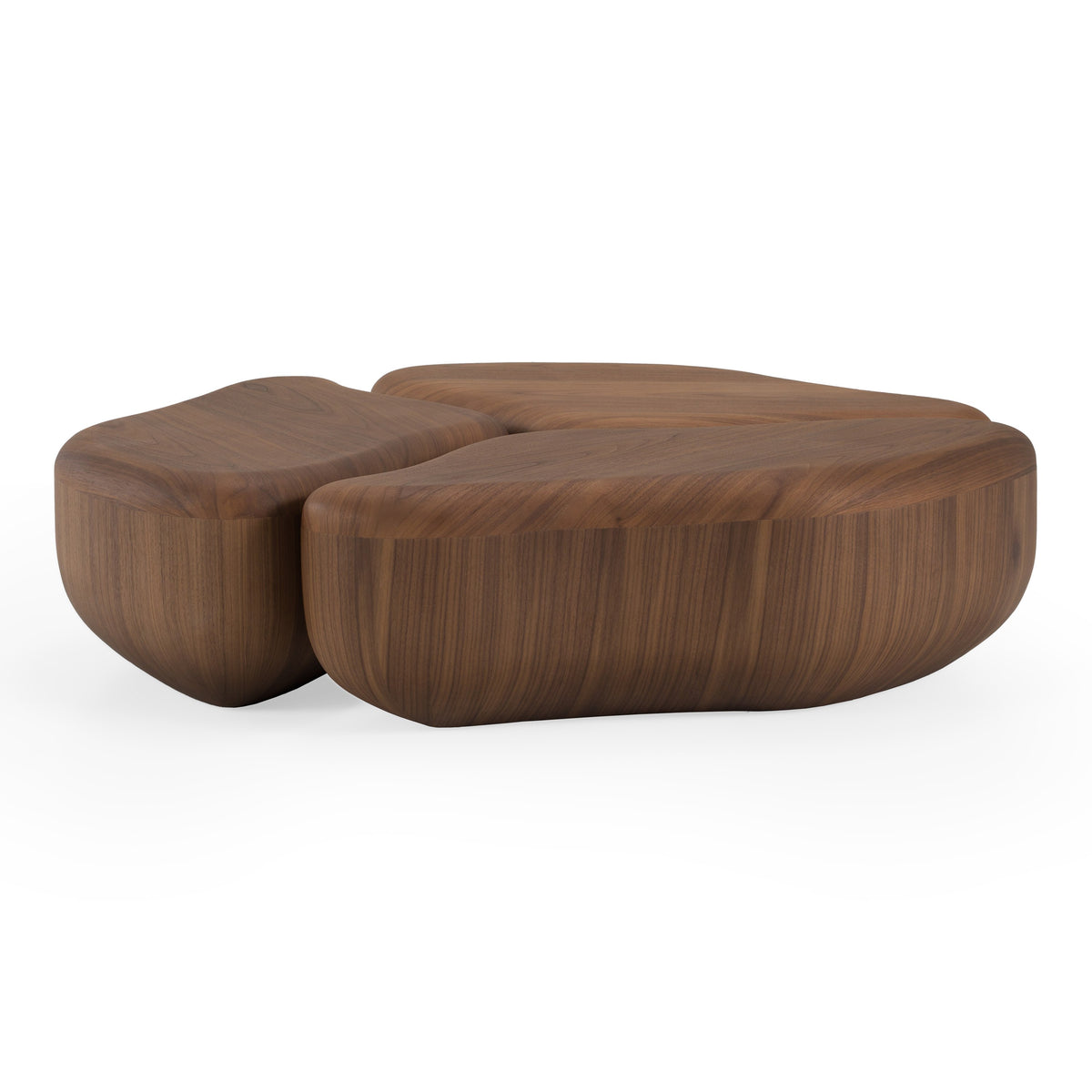 Gimbal Modern 3-Piece Walnut Coffee Table